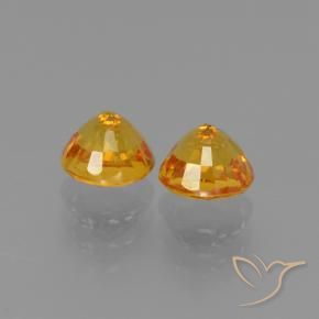 Gemme di Zaffiro Arancio medio-chiaro-oroG naturale da 1.55 ct, Rotondo, VS