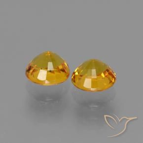 Gemme di Zaffiro Arancione-Oro medio naturale da 1.56 ct, Rotondo, VS