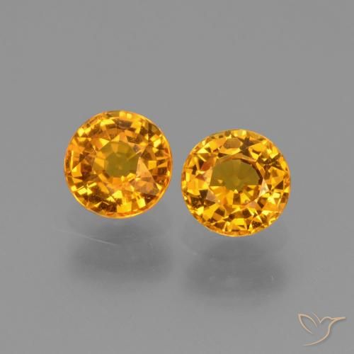 1.27ctw Naturale Arancio-Oro Zaffiro, Rotondo, VS