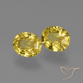 Gemme di Zaffiro Giallo medio naturale da 1.41 ct, Ovale, VVS