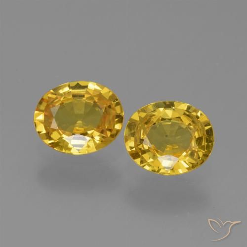 1.34ctw Naturale Giallo intenso Zaffiro, Ovale, VVS-VS
