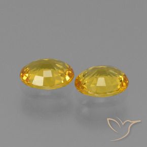 Gemme di Zaffiro Giallo intenso naturale da 1.34 ct, Ovale, VVS-VS