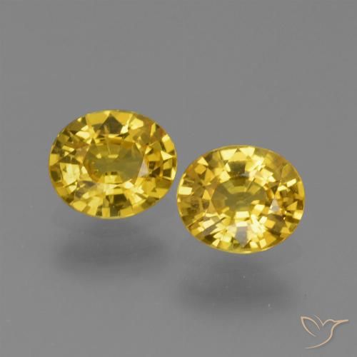 1.39ctw Naturale Giallo intenso Zaffiro, Ovale, VS