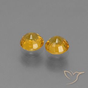 Gemme di Zaffiro Arancio intenso-OroG naturale da 1.38 ct, Rotondo, VS