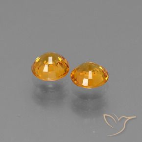 Gemme di Zaffiro Arancio intenso-OroG naturale da 1.27 ct, Rotondo, VS