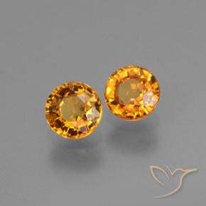Gemme di Zaffiro Arancione scuro naturale da 1.30 ct, Rotondo, VS