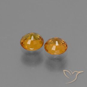 Gemme di Zaffiro Arancione scuro naturale da 1.30 ct, Rotondo, VS