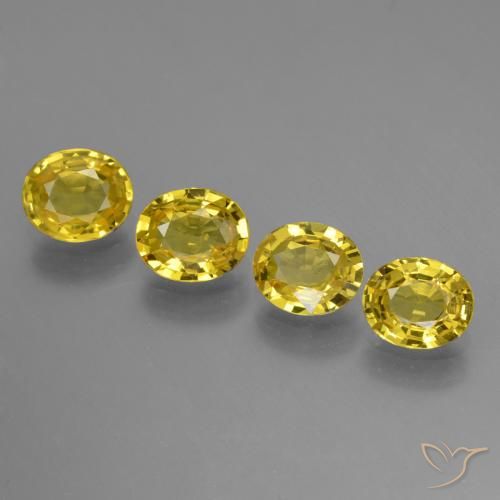 2.94ctw Naturale Giallo medio Zaffiro, Ovale, VVS-VS
