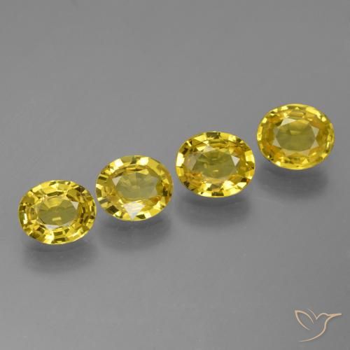 Gemme di Zaffiro Giallo medio naturale da 2.94 ct, Ovale, VVS-VS