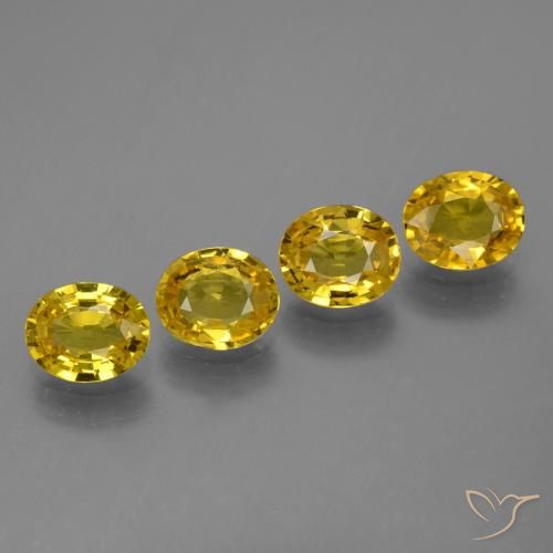 2.92ctw Naturale Giallo medio Zaffiro, Ovale, VVS-VS