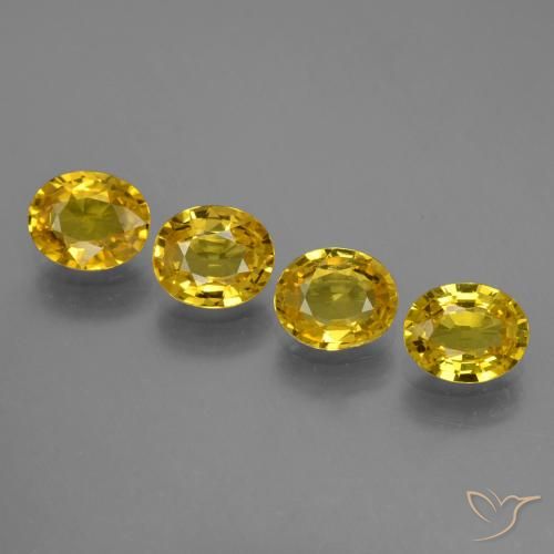 Gemme di Zaffiro Giallo medio naturale da 2.92 ct, Ovale, VVS-VS