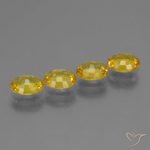 Gemme di Zaffiro Giallo medio naturale da 2.92 ct, Ovale, VVS-VS