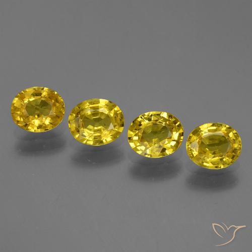 3.00ctw Naturale Giallo medio Zaffiro, Ovale, VS