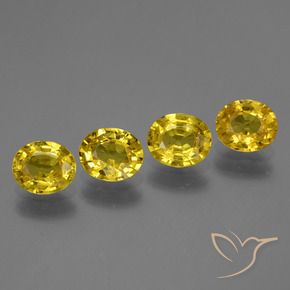Gemme di Zaffiro Giallo medio naturale da 3.00 ct, Ovale, VS