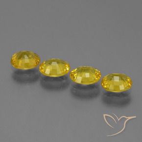 Gemme di Zaffiro Giallo medio naturale da 3.00 ct, Ovale, VS