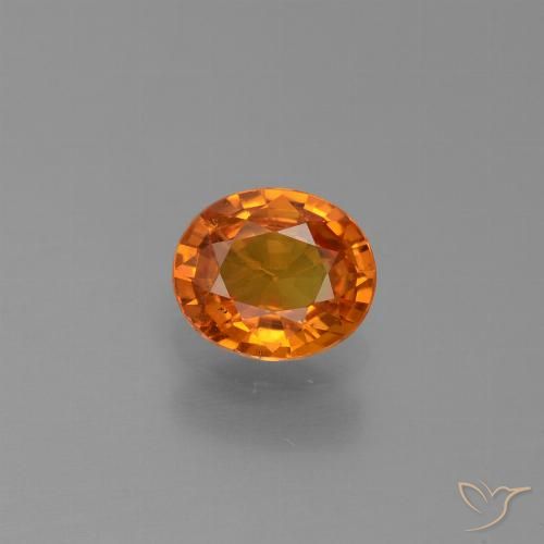 0.74ct Naturale Arancione scuro Zaffiro, Ovale, VS