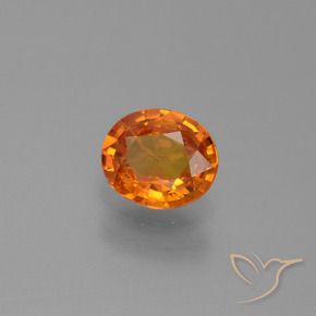 Zaffiro Arancione scuro naturale da 0.74 ct, Ovale, VS