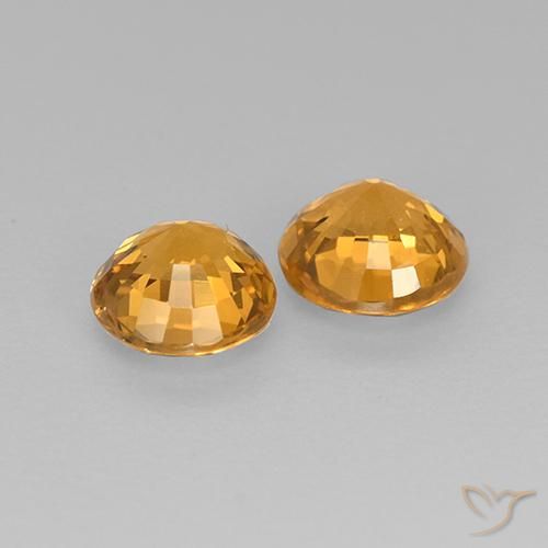 Gemme di Zaffiro Arancio Scuro-Oro naturale da 1.09 ct, Rotondo, VS