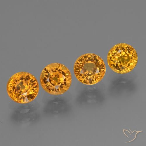 2.92ctw Naturale Arancio intenso-OroG Zaffiro, Rotondo, VVS-VS