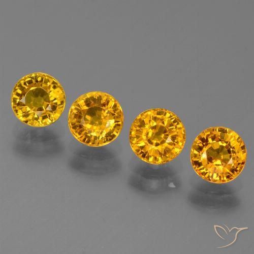 3.02ctw Naturale Arancio Dorato Profondo Zaffiro, Rotondo, VS