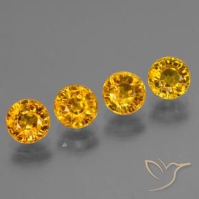 Gemme di Zaffiro Arancio Dorato Profondo naturale da 3.02 ct, Rotondo, VS