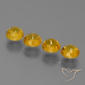 Gemme di Zaffiro Arancio Dorato Profondo naturale da 3.02 ct, Rotondo, VS