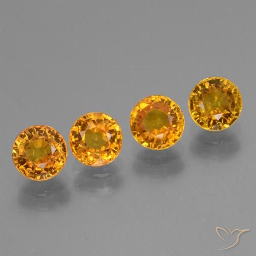 2.80ctw Naturale Oro Zaffiro, Rotondo, VVS-VS