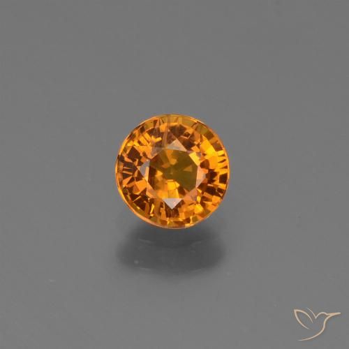 0.67ct Naturale Arancio medio-scuro Zaffiro, Rotondo, VS-SI