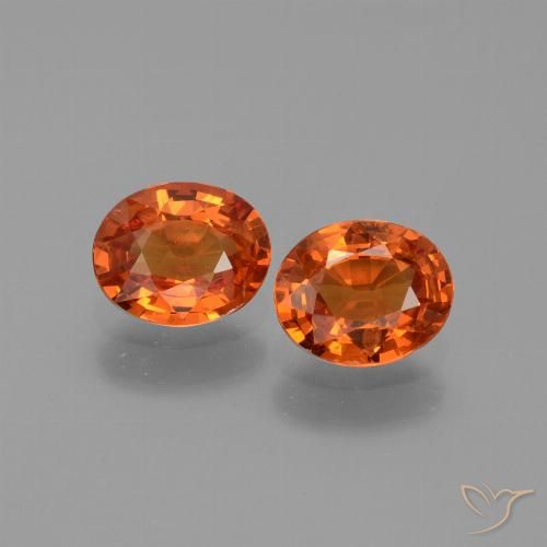1.38ctw Naturale Arancione Ambra Zaffiro, Ovale, VS