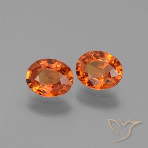 Gemme di Zaffiro Arancione Ambra naturale da 1.38 ct, Ovale, VS