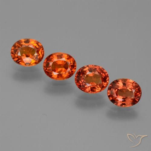 3.56ctw Naturale Arancione scuro Zaffiro, Ovale, VS