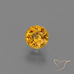 Zaffiro Arancio Dorato Profondo naturale da 0.74 ct, Rotondo, VVS-VS