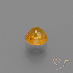 Zaffiro Arancio intenso-OroG naturale da 0.84 ct, Rotondo, VS
