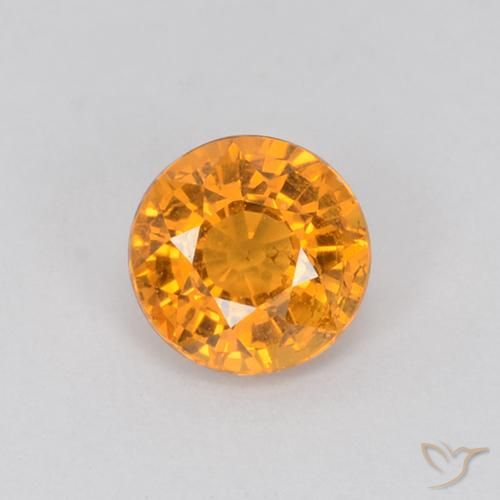 0.71ct Naturale Arancio-Oro Zaffiro, Rotondo, VS