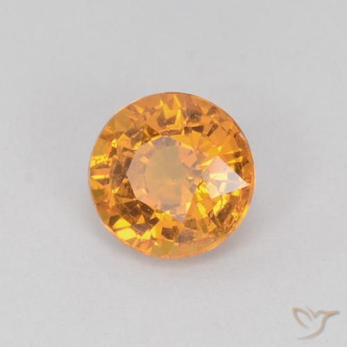 Zaffiro Arancio-Oro naturale da 0.71 ct, Rotondo, VS