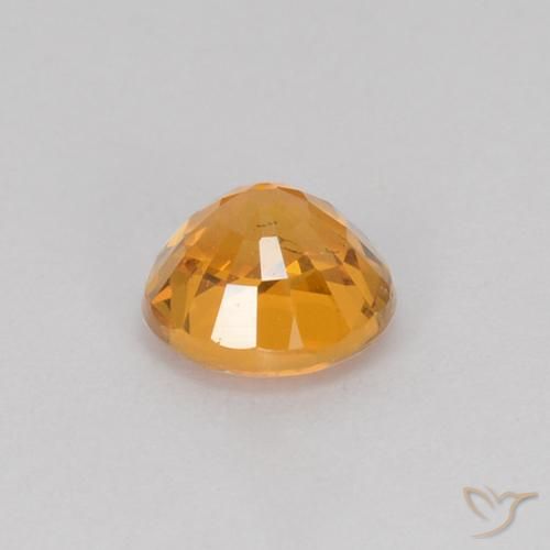 Zaffiro Arancio-Oro naturale da 0.71 ct, Rotondo, VS