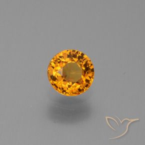Zaffiro Arancio intenso-OroG naturale da 0.67 ct, Rotondo, VS