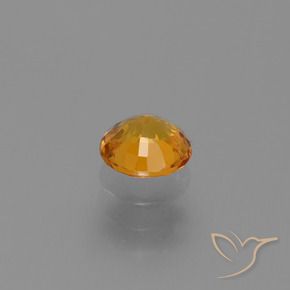Zaffiro Arancio intenso-OroG naturale da 0.67 ct, Rotondo, VS