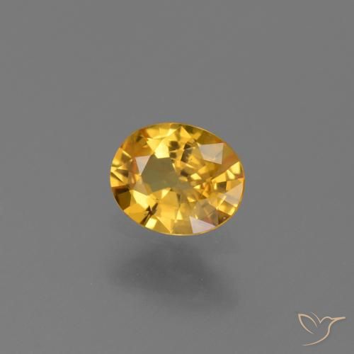 Zaffiro Dorato scuro naturale da 0.68 ct, Ovale, VS