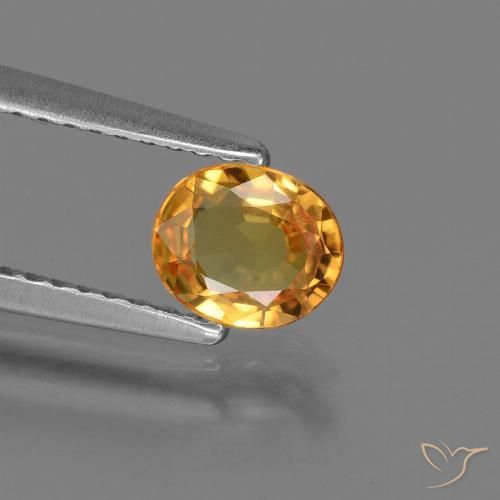 0.73ct Naturale Arancio Scuro-Oro Zaffiro, Ovale, VS