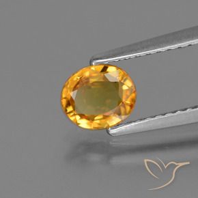 Zaffiro Arancio Scuro-Oro naturale da 0.73 ct, Ovale, VS