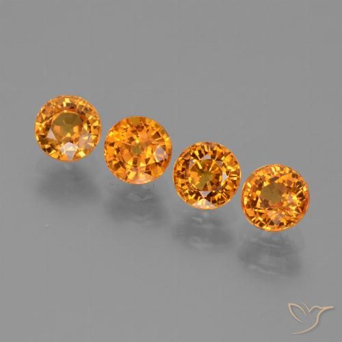 2.94ctw Naturale Arancio Medio Zaffiro, Rotondo, VVS-VS