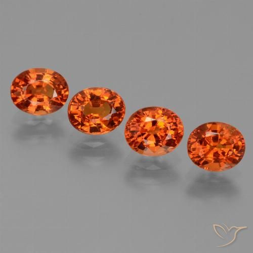 3.19ctw Naturale Arancione rossastra Zaffiro, Ovale, VS