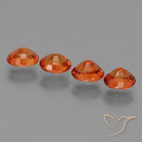 Gemme di Zaffiro Arancione rossastra naturale da 3.19 ct, Ovale, VS