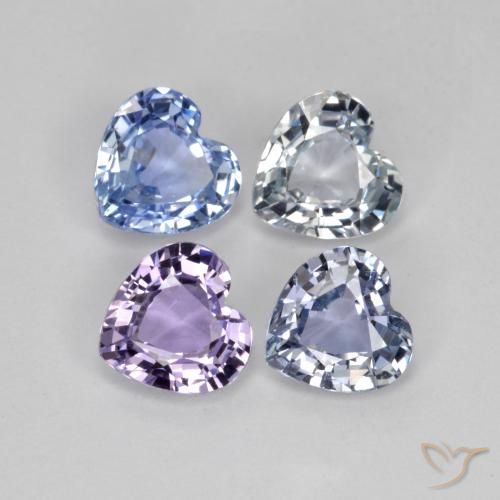 Gemme di Zaffiro Multicolore naturale da 3.13 ct, Cuore, VVS-VS
