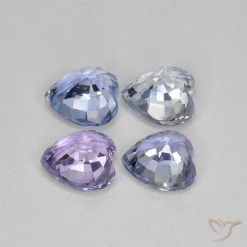 Gemme di Zaffiro Multicolore naturale da 3.13 ct, Cuore, VVS-VS