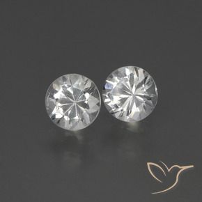Gemme di Zaffiro Bianco naturale da 0.75 ct, Rotondo, VS