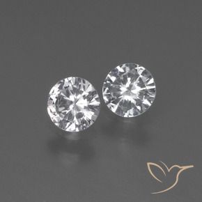 Gemme di Zaffiro Bianco trasparente naturale da 0.63 ct, Rotondo, VS