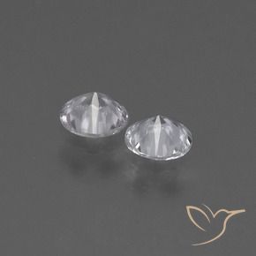 Gemme di Zaffiro Bianco trasparente naturale da 0.63 ct, Rotondo, VS