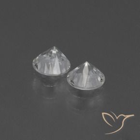 Gemme di Zaffiro Bianco trasparente naturale da 0.77 ct, Rotondo, VS